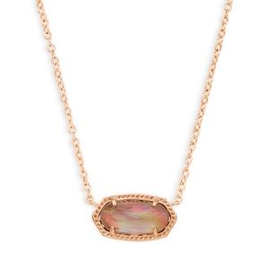 Elisa Rose Gold Necklace Brown Mother Of Pearl